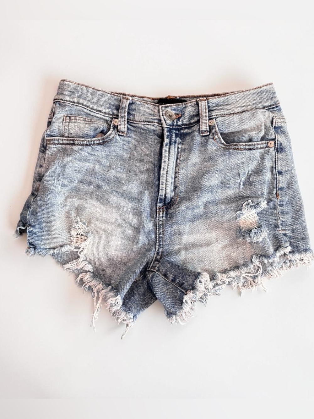 Kendall + Kylie Distressed Denim Cutoff Shorts Light Wash Size 5/27